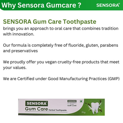 25% offer on SENSORA Gum Care Toothpaste - Pack of 3 --- 2 Super soft toothbrushes and 1 tongue cleaner