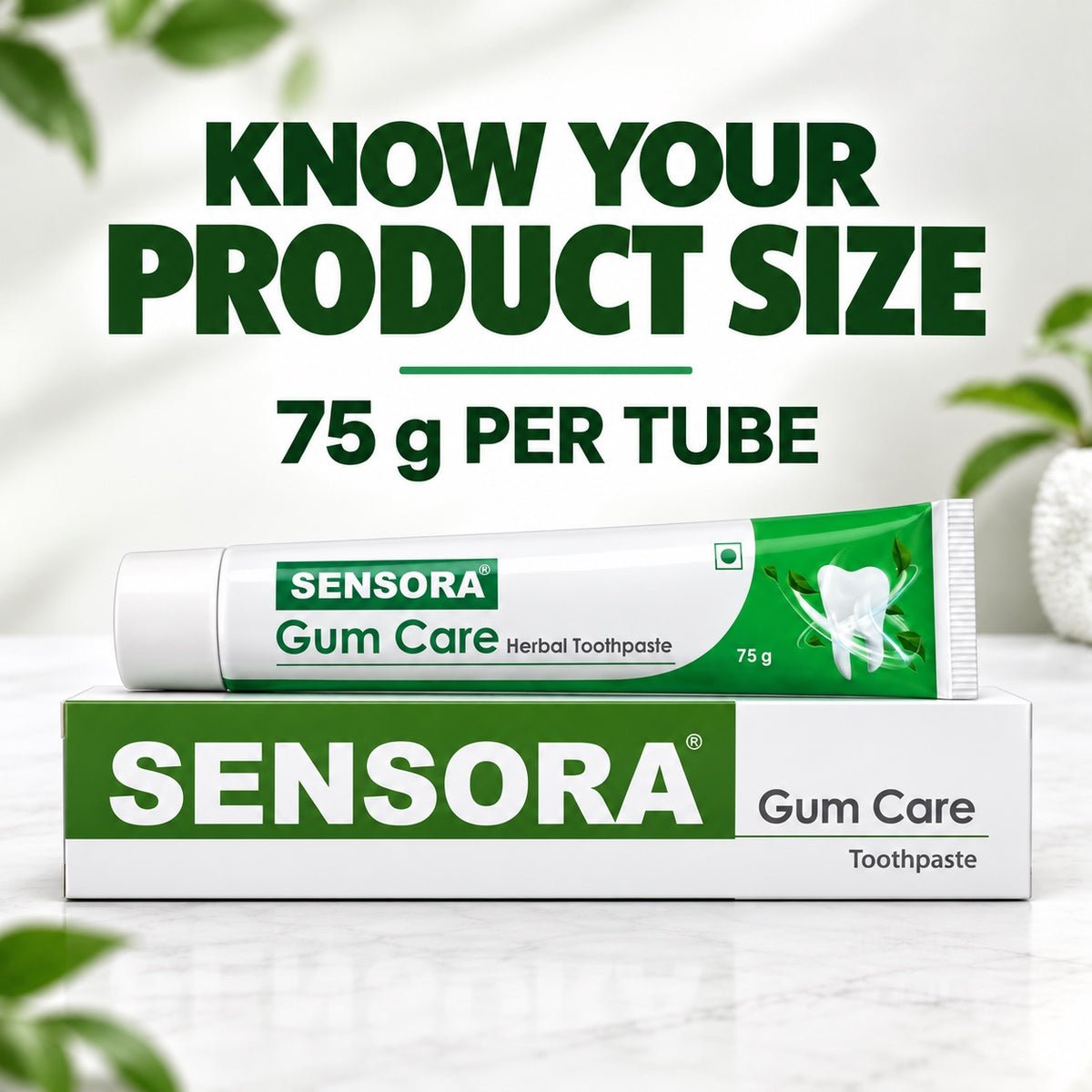 Sensora Gum Care product size - 75 g per tube