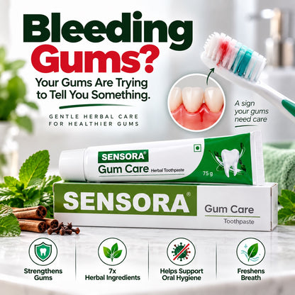 Bleeding gums - a sign your gums need care with Sensora Gum Care