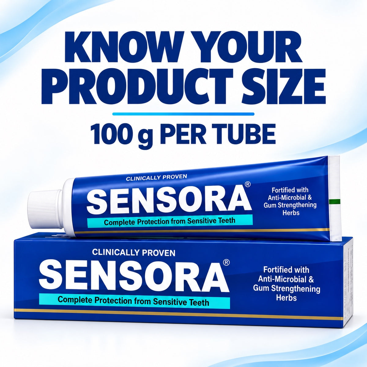 SENSORA product size - 100 g per tube